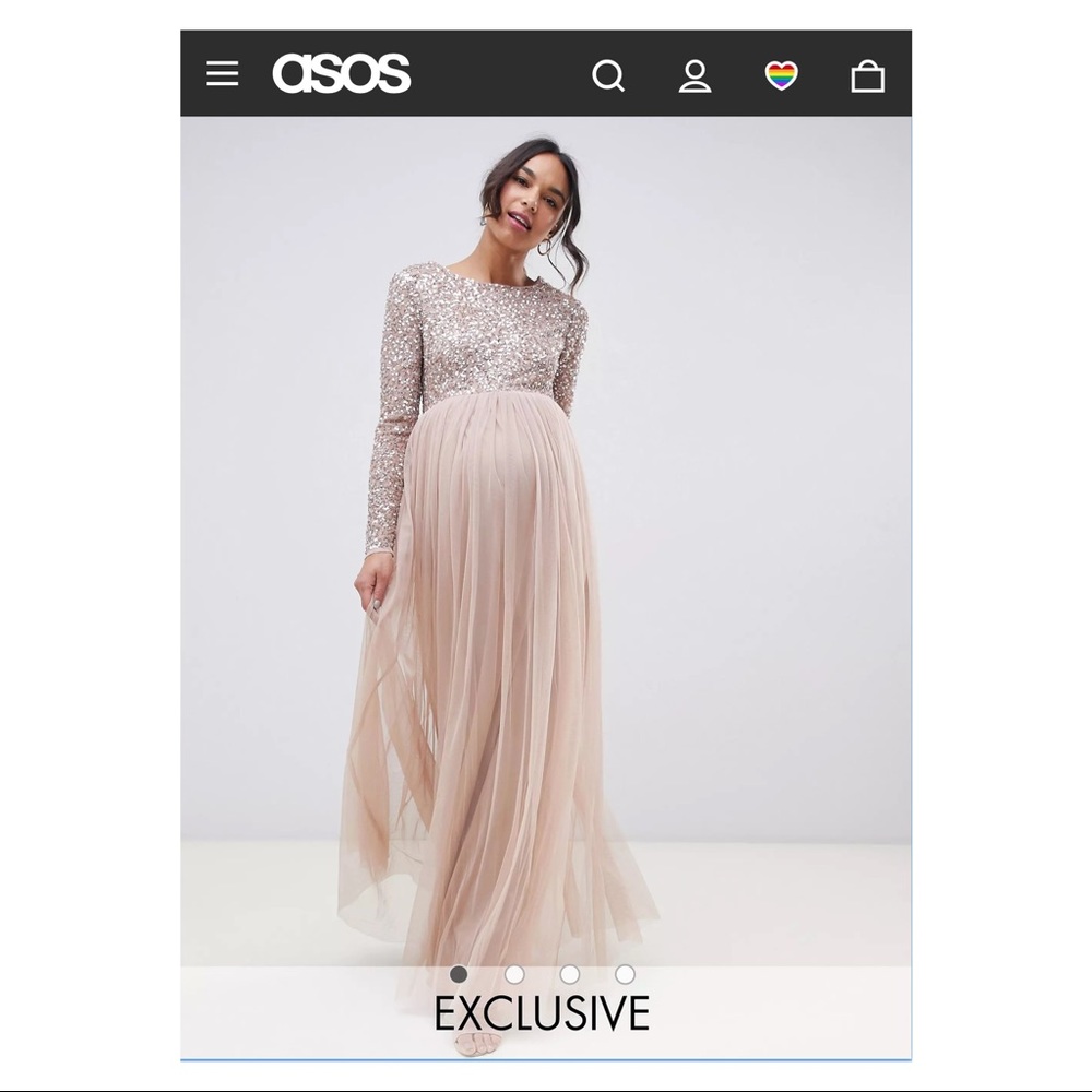 ASOS Maya Maternity sequin and tulle maxi dress